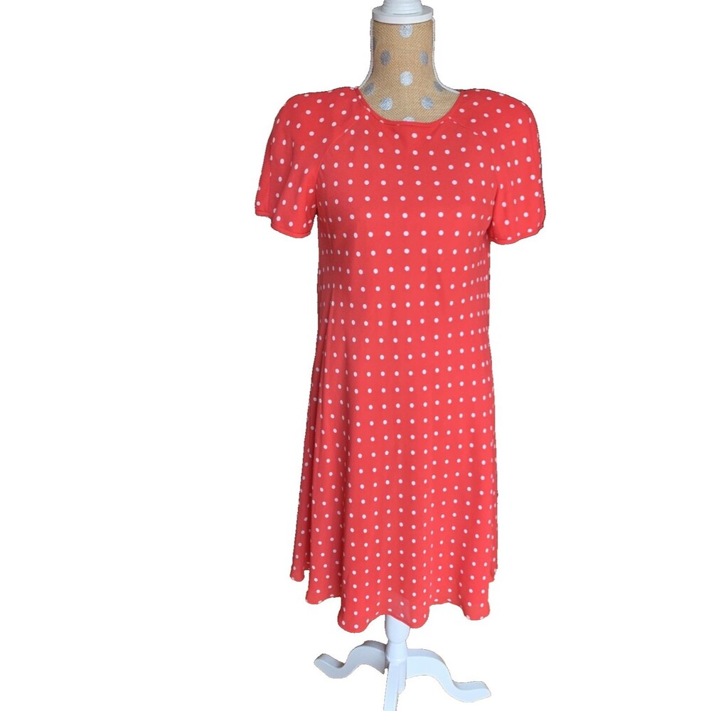 Vintage Liz Claiborne Polka Dot Shift Dress Women's Sz 6 90s Minimalist Classic